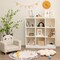 Kids 9 Cube Storage Organizer Toy Bookcase with Shelves White